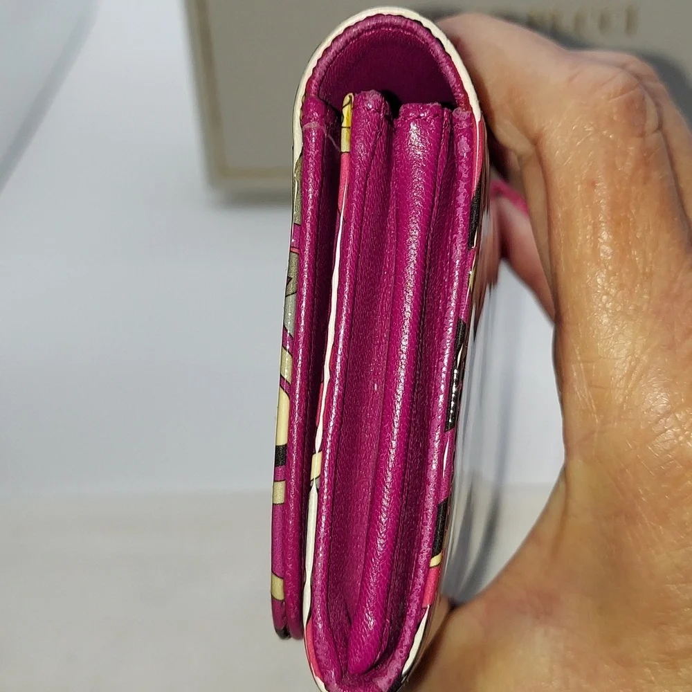 Emilio Pucci-Vintage Multi-color Print Bifold wallet in pink, purple & black - Picture 8 of 11